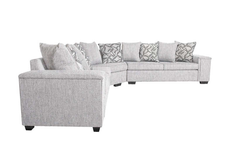 DS NZ Made Ella Corner Sofa with Pattern Cushion - Comfy Silver
