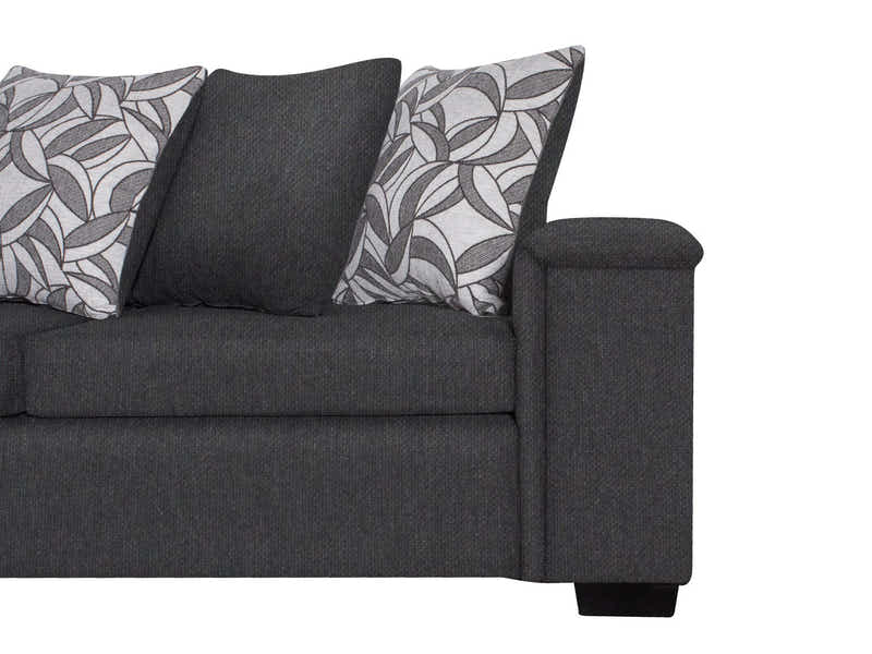 DS NZ Made Ella Corner Sofa with Pattern Cushion - Vish Black