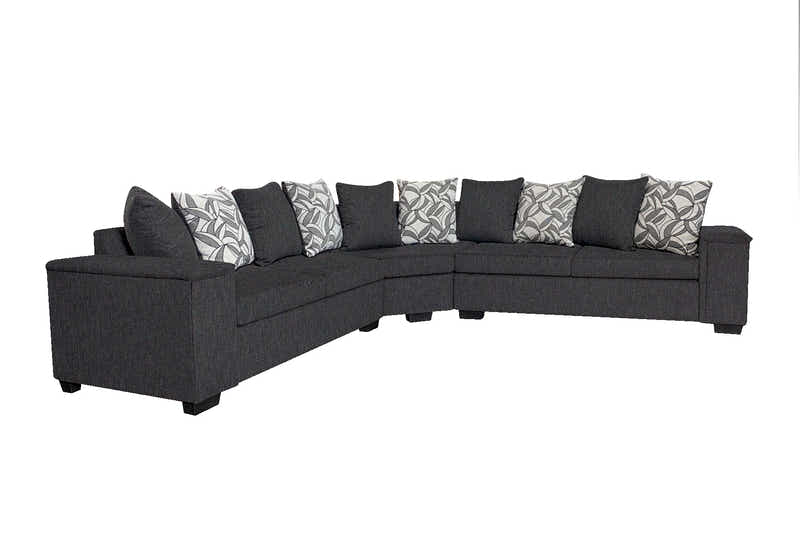 DS NZ Made Ella Corner Sofa with Pattern Cushion - Vish Black