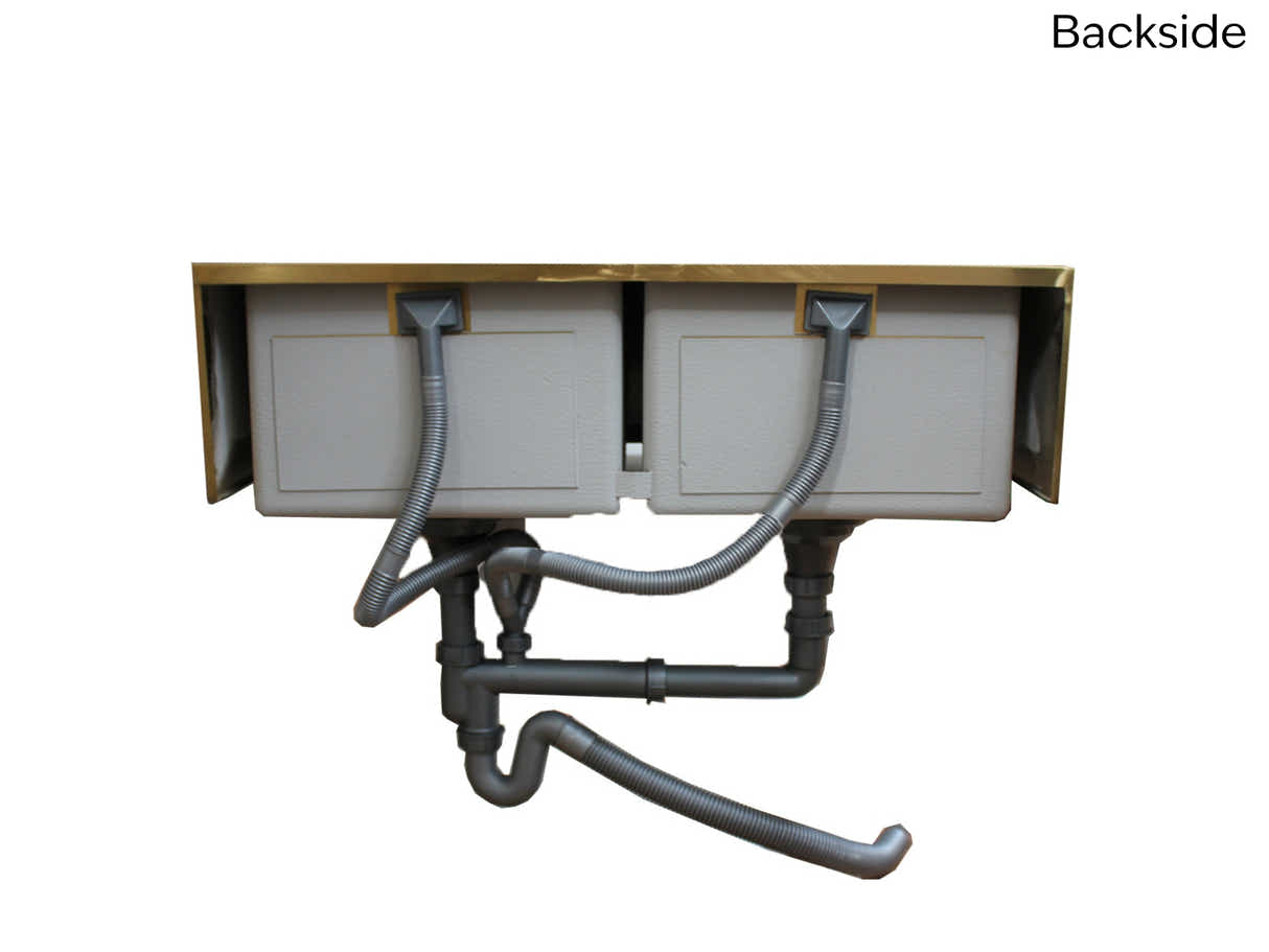 Gold Stainless Steel Double Sink