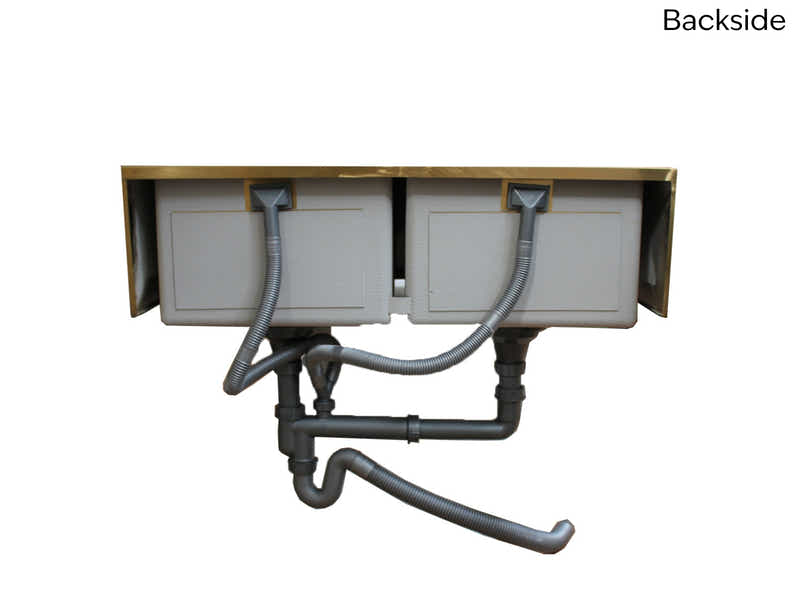 Gold Stainless Steel Double Sink