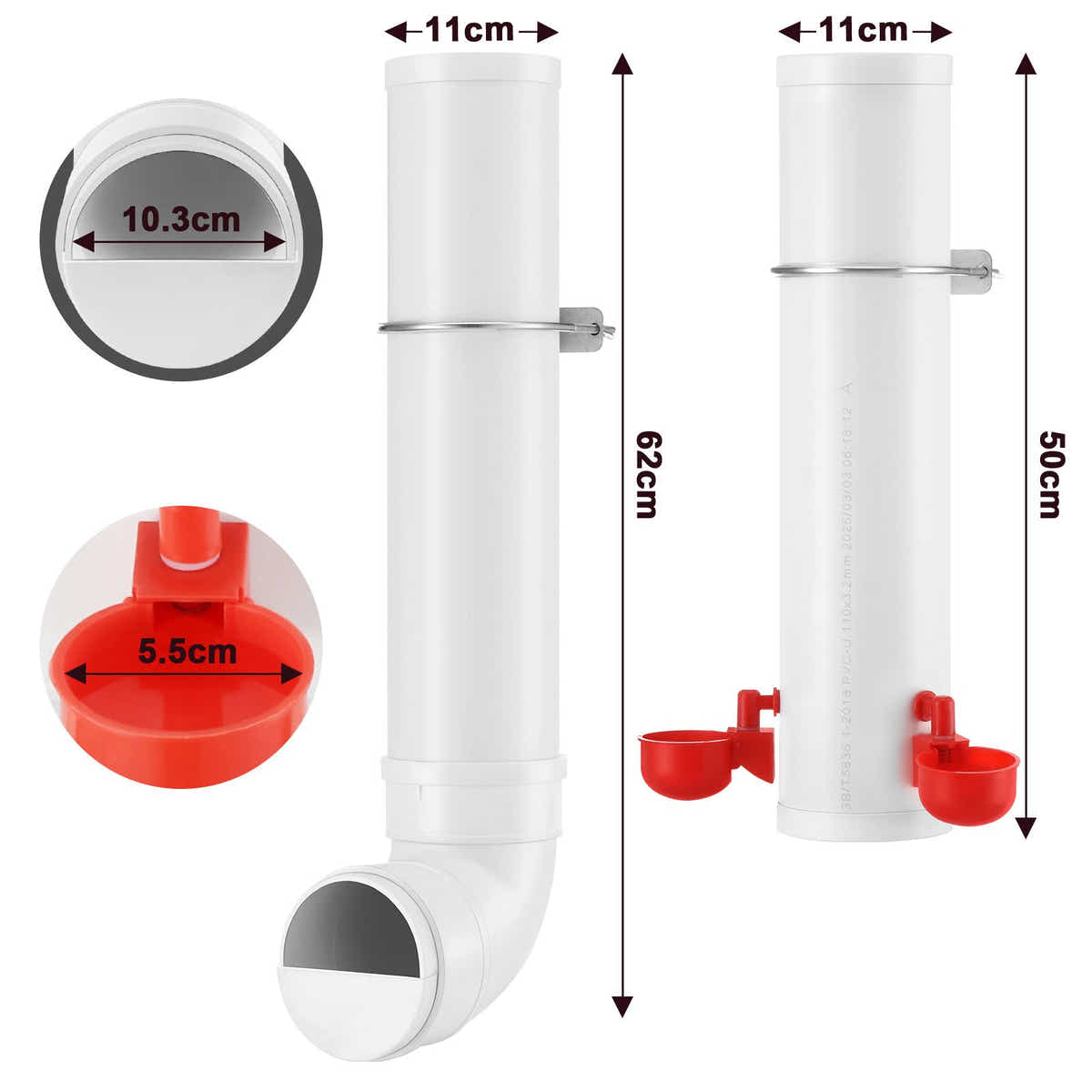 DS BD Chicken Bird Feeder Water Dispenser Automatic Waterer Poultry Food 4L