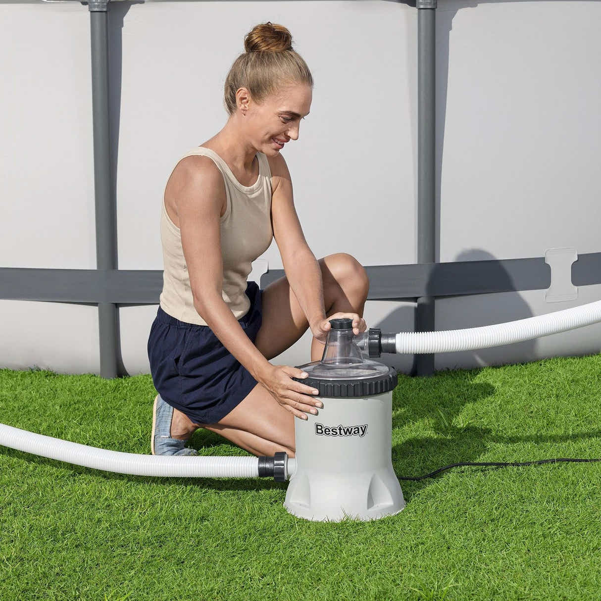 DS BD Bestway Pool Filter Pump System Above Ground SwimmingPools Cleaner 5678L/H