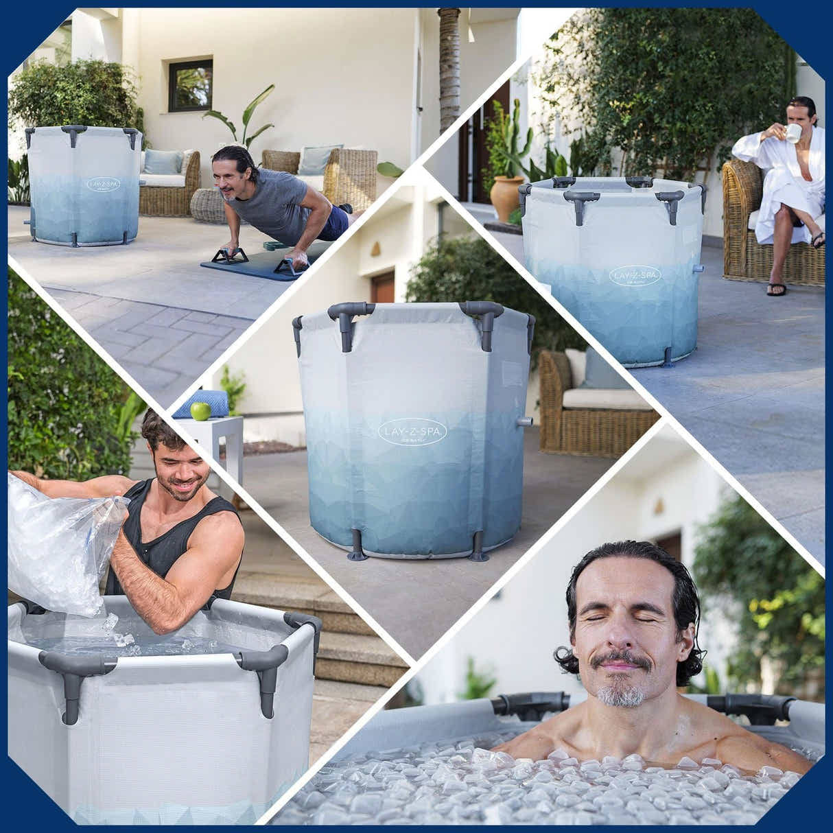 DS BD Bestway Ice Bath Tub 253L Freestanding Recovery Spa Bathtub Massage