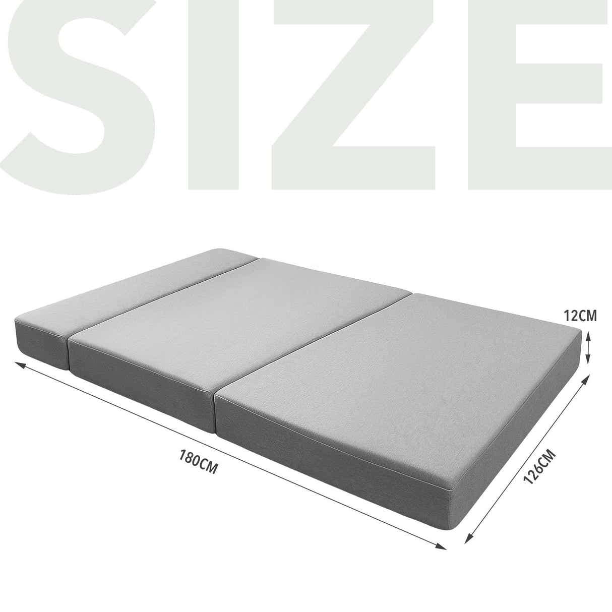 DS BD Luxsuite Foldable Foam Mattress Cot Tri Folding Sofa Bed Thick Sleeping
