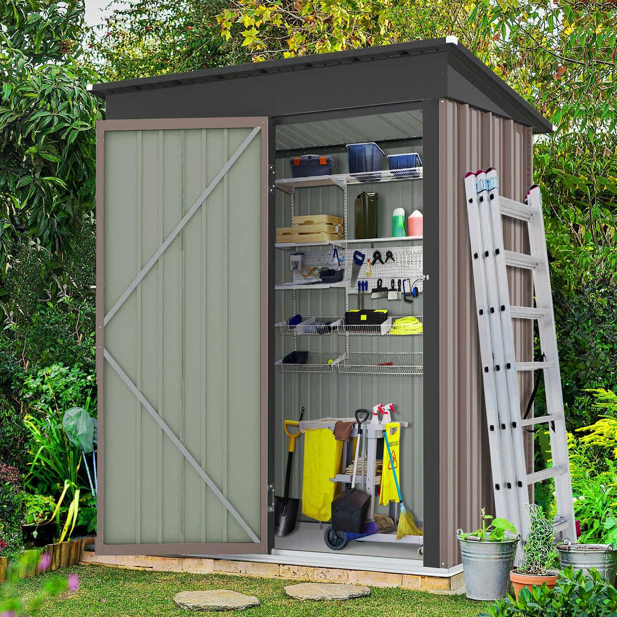 DS BD Garden Storage Shed Backyard Tool Garage Bike Lockable Utility House Pet