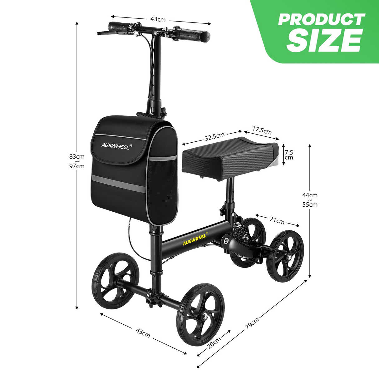 DS BD Knee Scooter Walker Steerable Mobility Walking Equipment Wheelchair