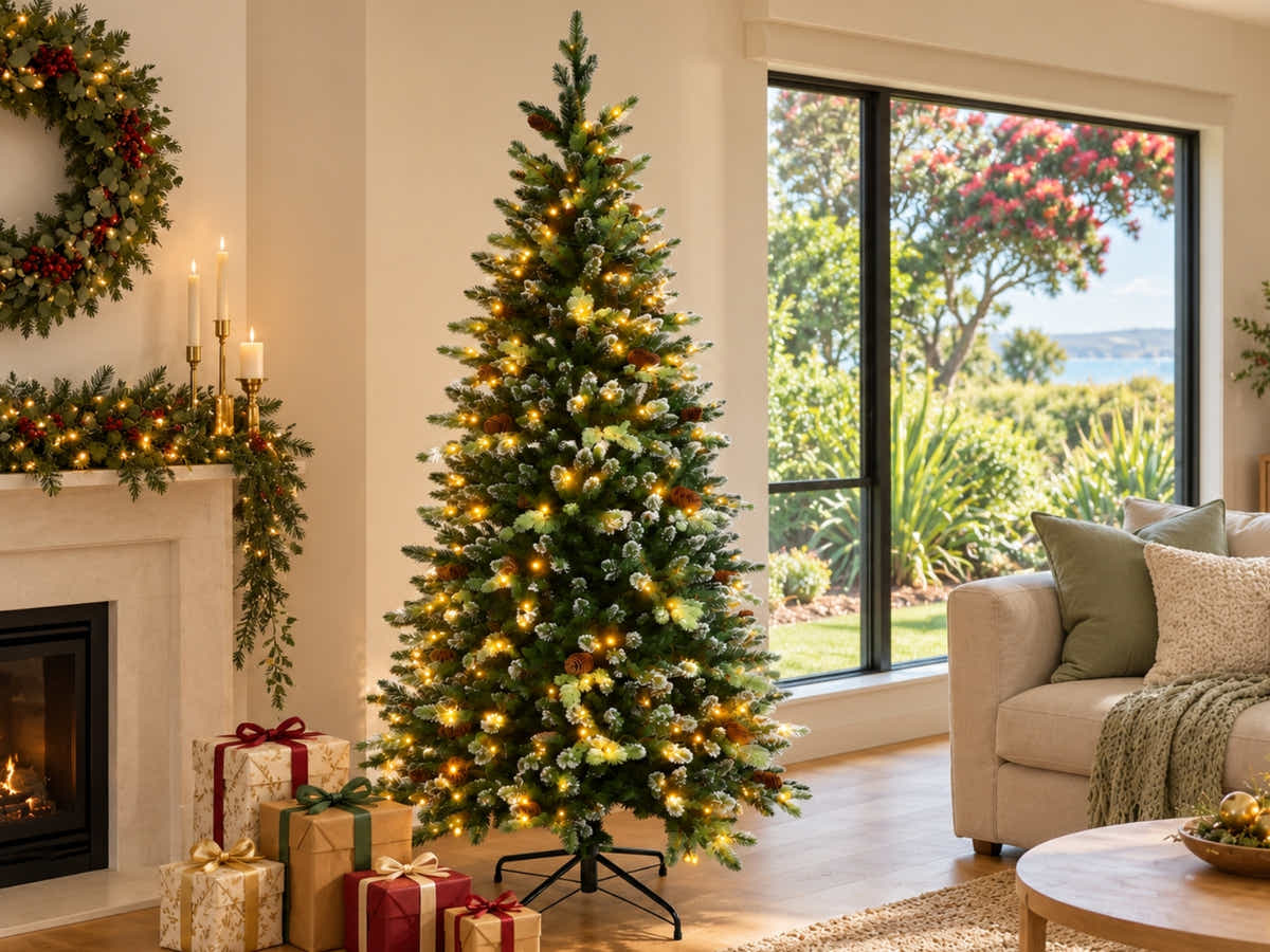 DS Christmas Tree Snow Tips with Lights - 7FT/210cm