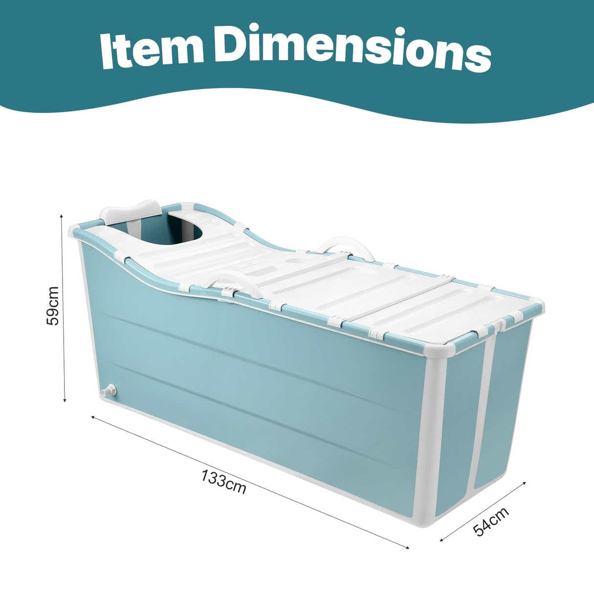 DS BD Large Bath Tub Soaking Water Bathtub Spa Baby Shower Foldable Bathroom