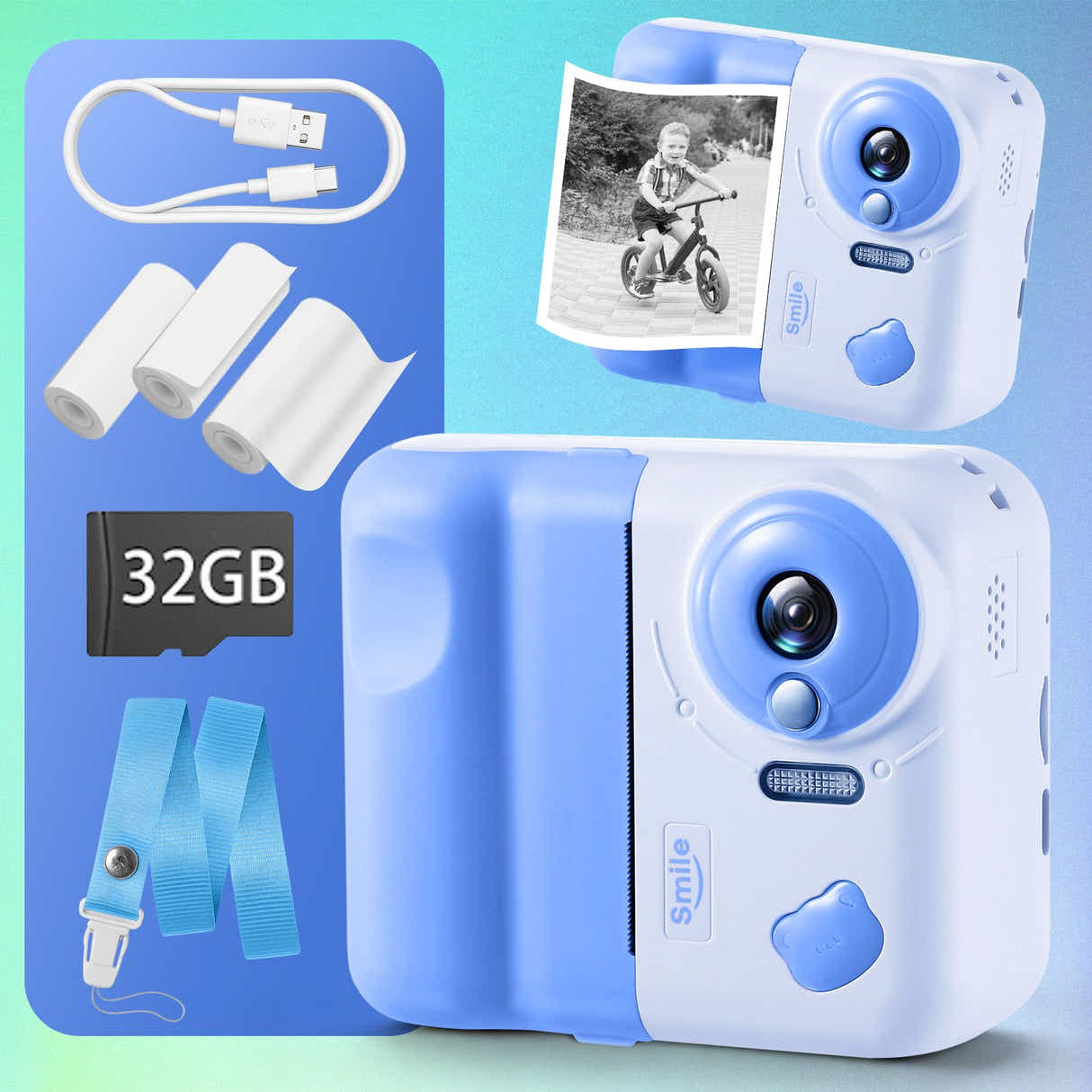 DS BD Kids Instant Camera Selfie ChildrenEducational Toys 1080P HD Digital Video