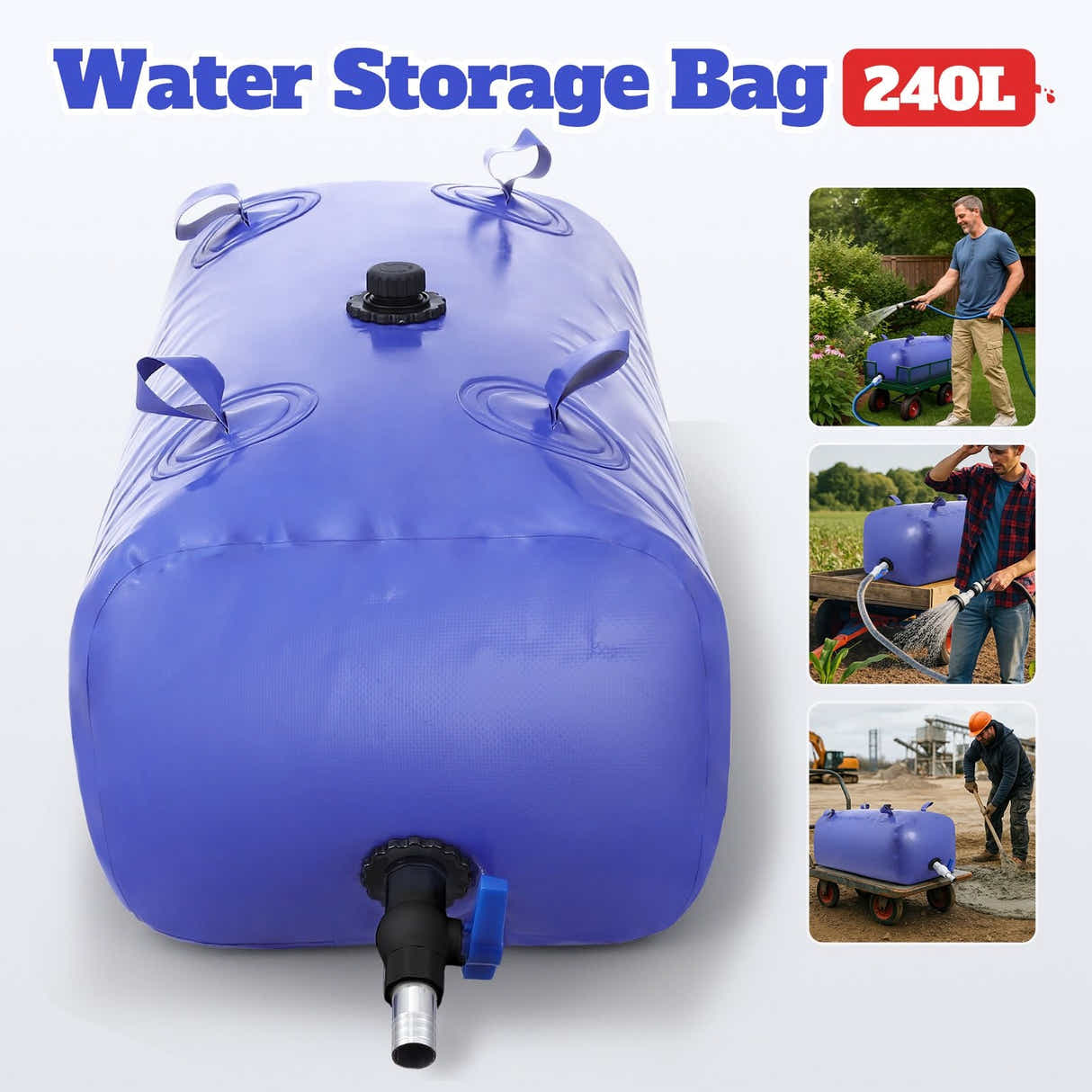 DS BD 240L Large Water Storage Bladder Tank Container SoftBag Foldable Emergency