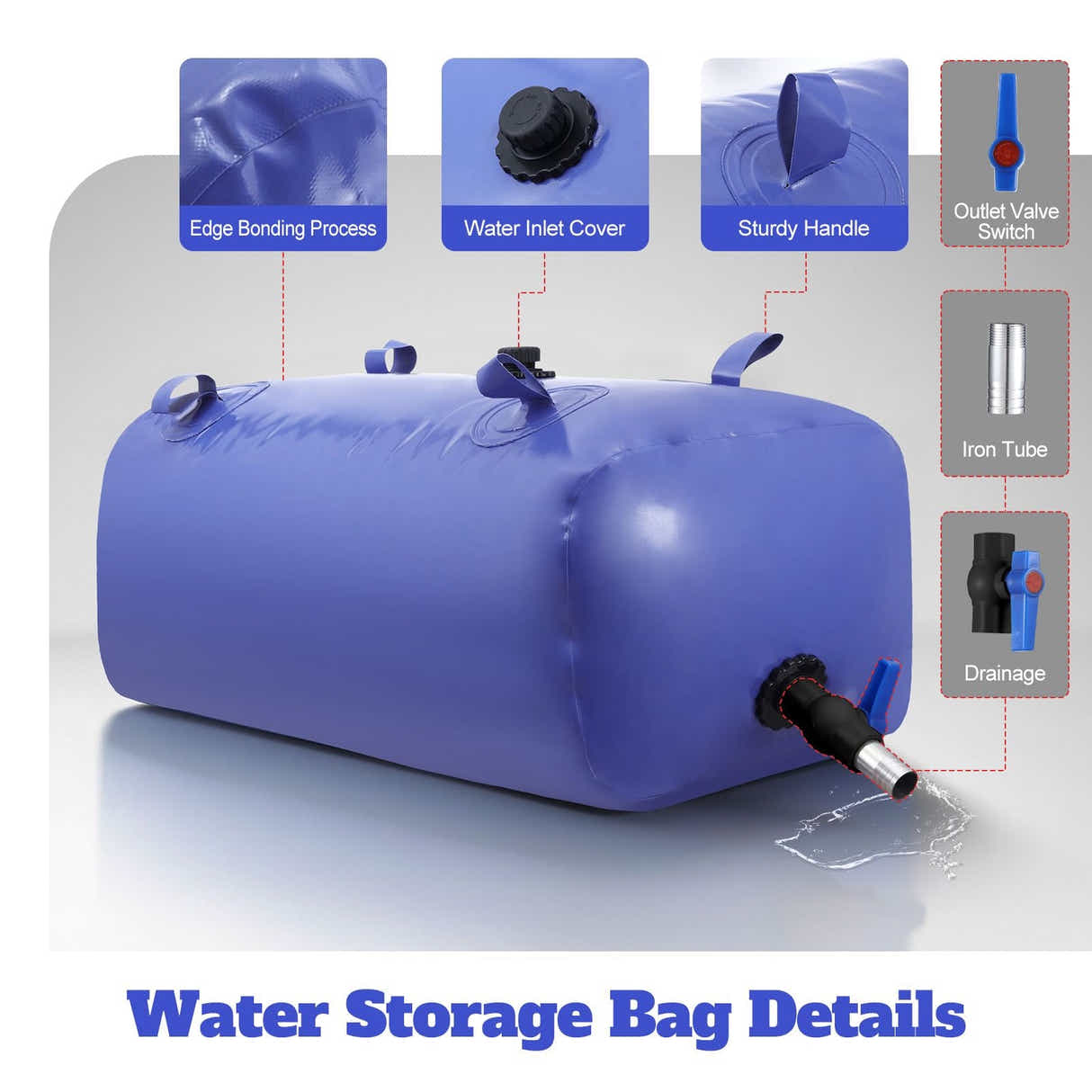 DS BD 240L Large Water Storage Bladder Tank Container SoftBag Foldable Emergency