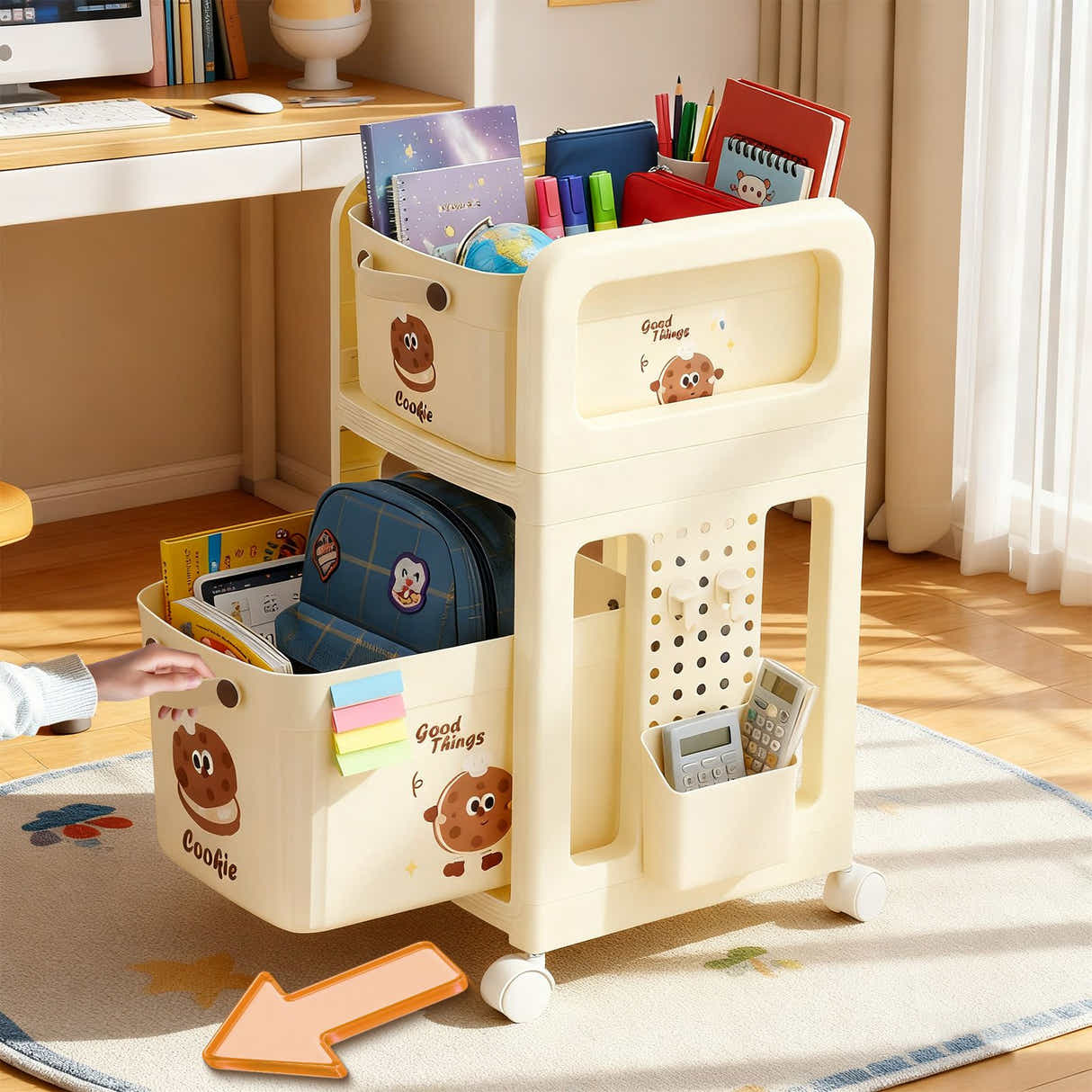 DS BD Kids Bookshelf Toy Storage Box Bin Drawers Bookcase Montessori Shelf Rack