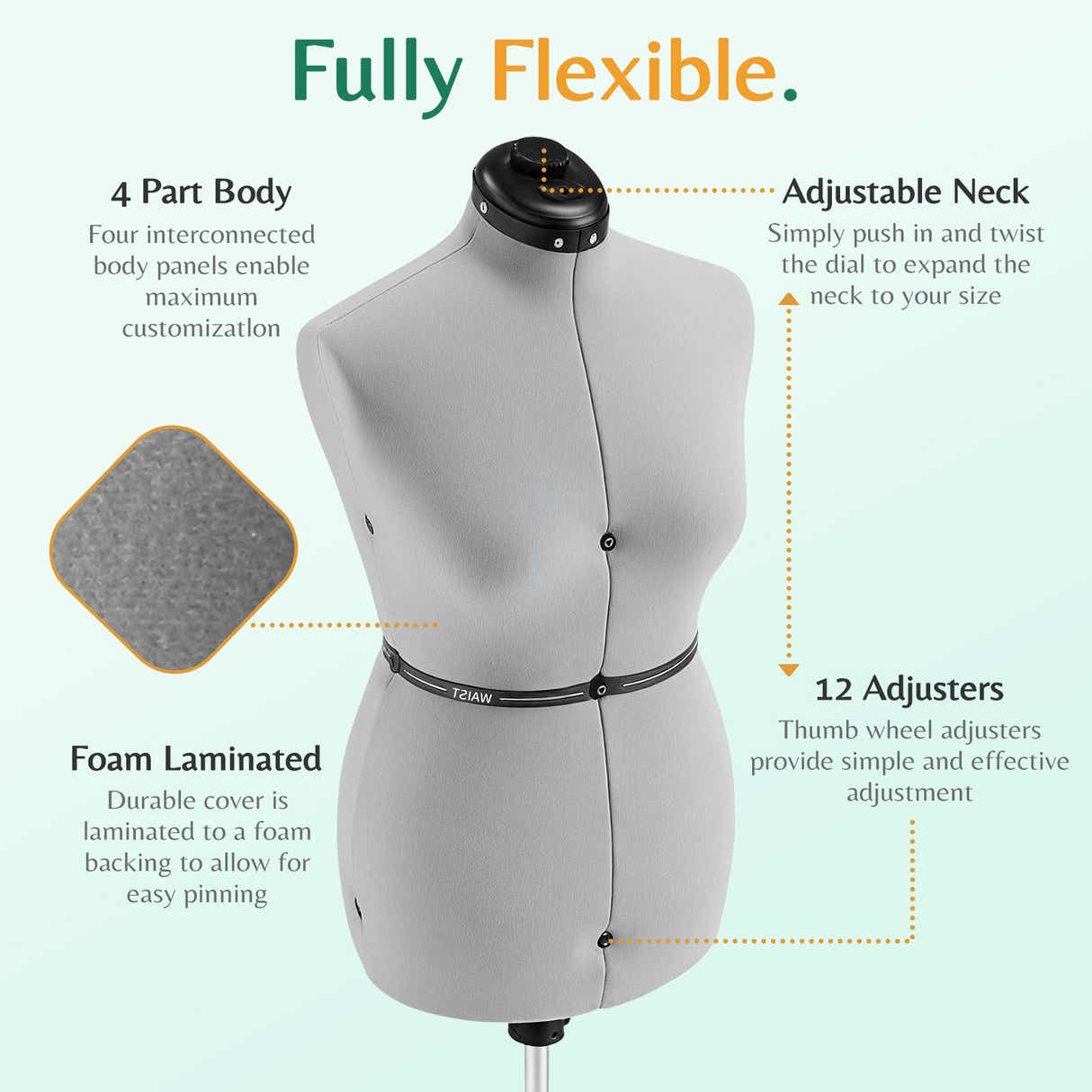 DS BD Female Mannequin Dressmaker Sewing Dummy Model Manikin Dress Form Pinnable