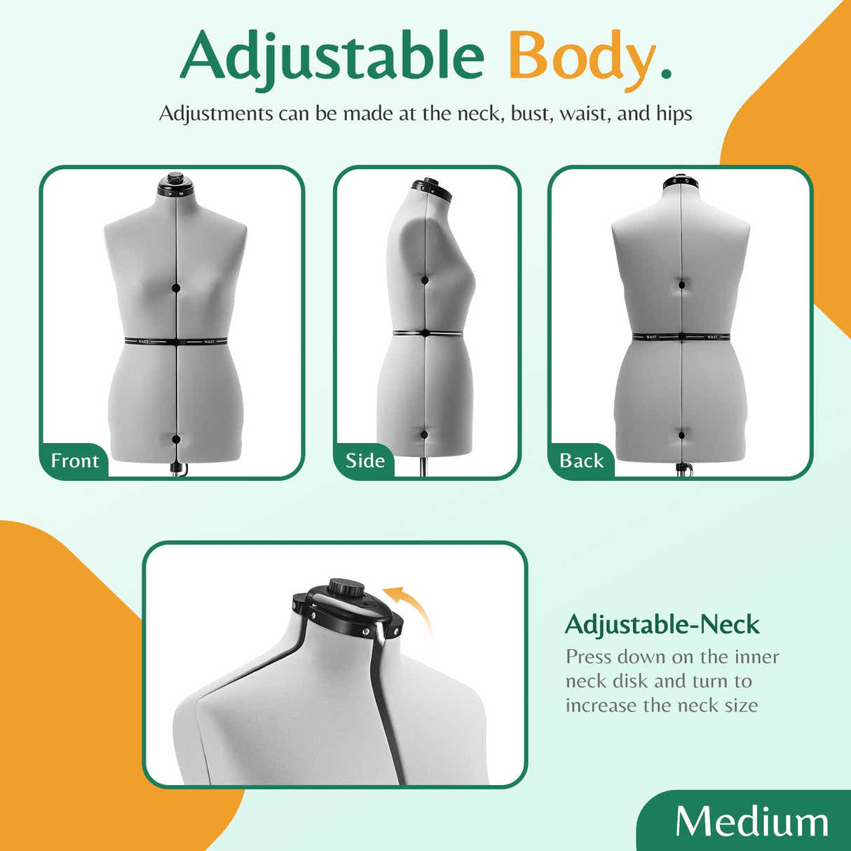 DS BD Female Mannequin Dressmaker Sewing Dummy Model Manikin Dress Form Pinnable