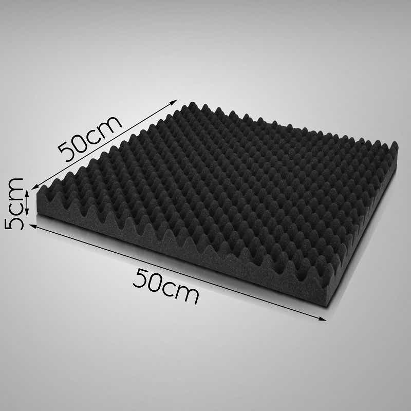 Eggshell Acoustic Foam Panels 50 × 50cm – 12 Pack