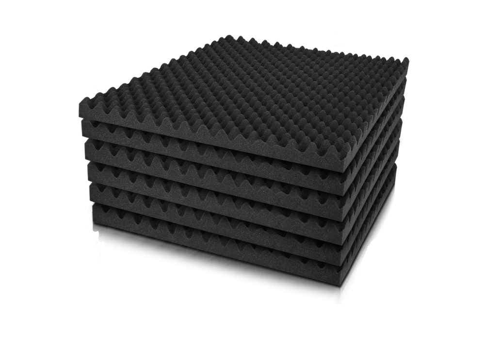 Eggshell Acoustic Foam Panels 50 × 50cm – 6 Pack