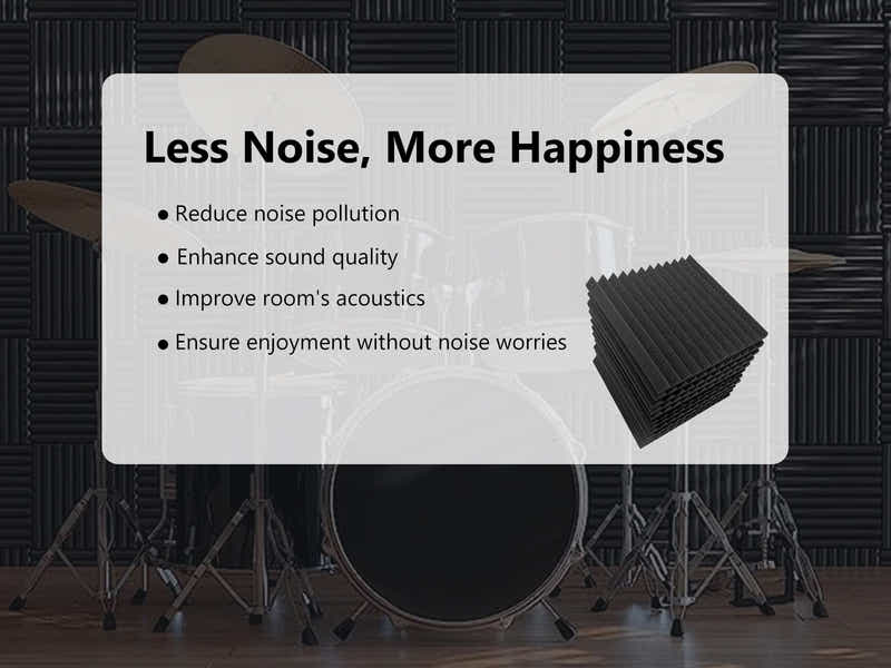 Acoustic Foam Wedge 12teeth Black 30X30 12Pcs