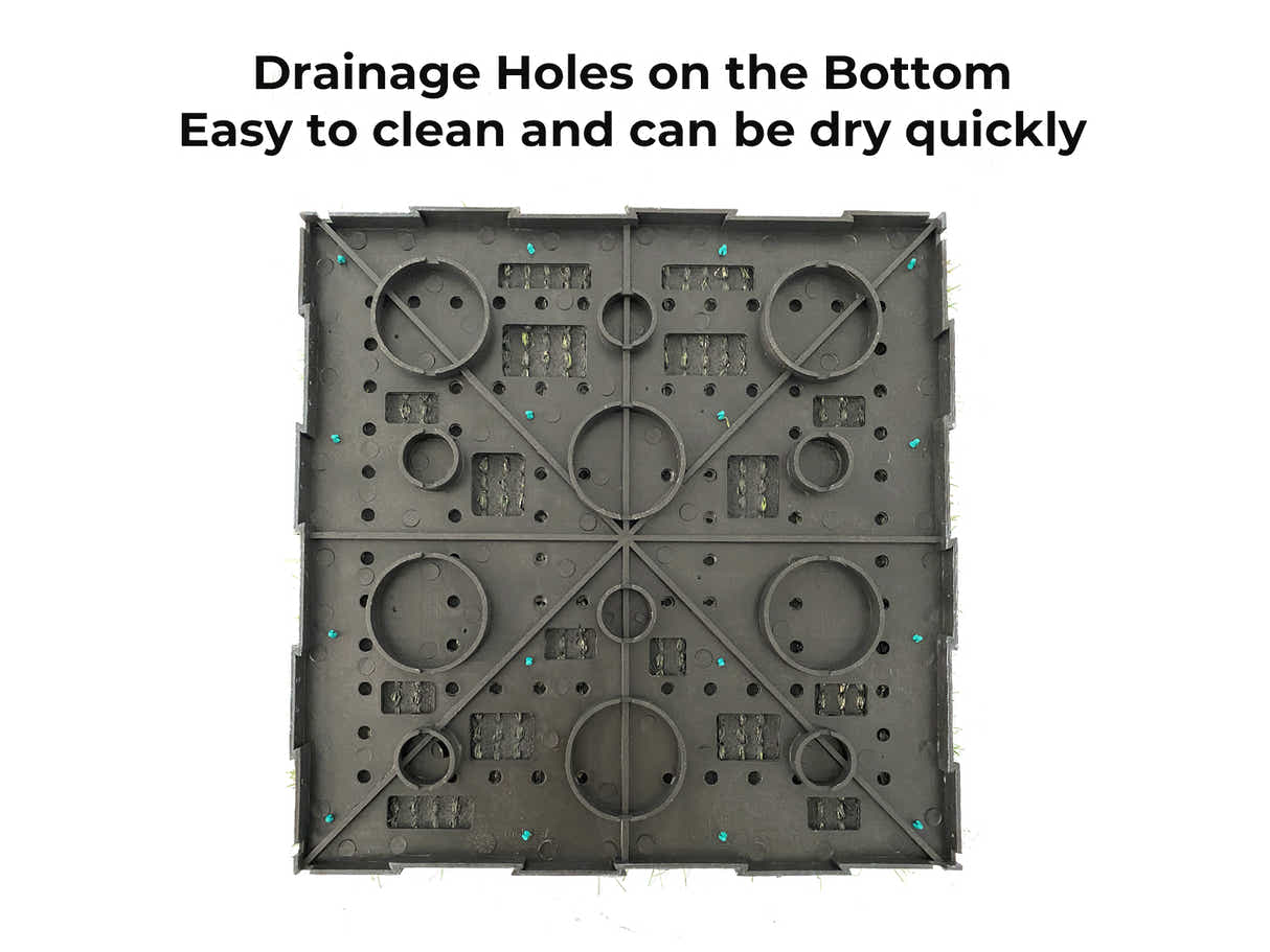 Multi-Colors 20 mm Artificial Grass Tiles - 30x30 cm (Pack of 12)