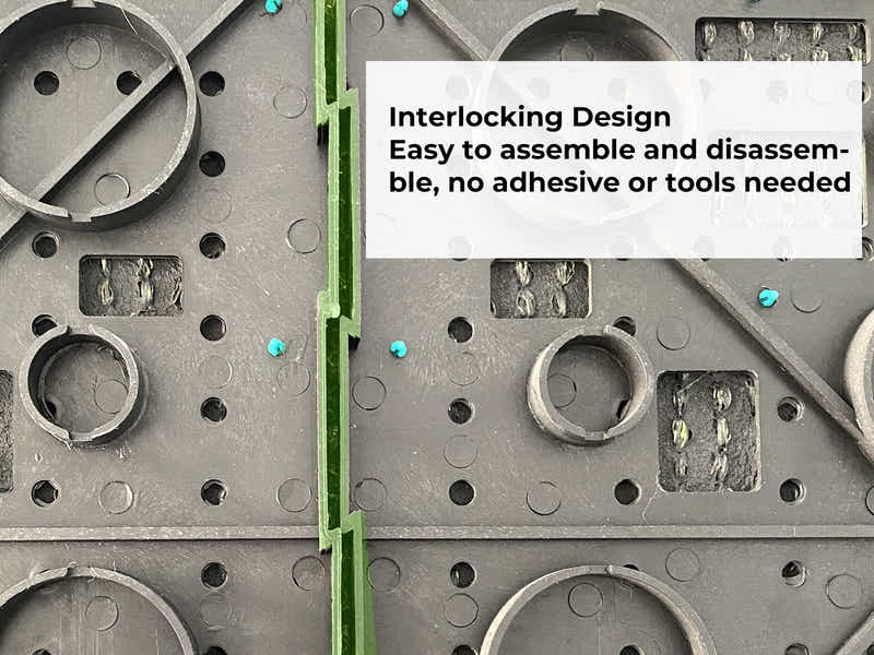 Multi-Colors 20 mm Artificial Grass Tiles - 30x30 cm (Pack of 12)