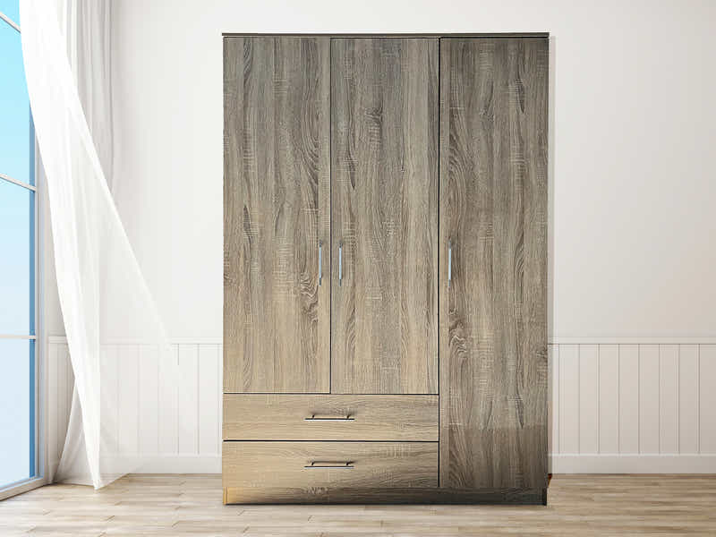 Alada 3 Doors Wardrobe With Drawers Upgraded