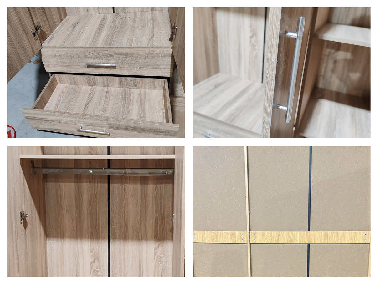 Alada 3 Doors Wardrobe With Drawers Upgraded