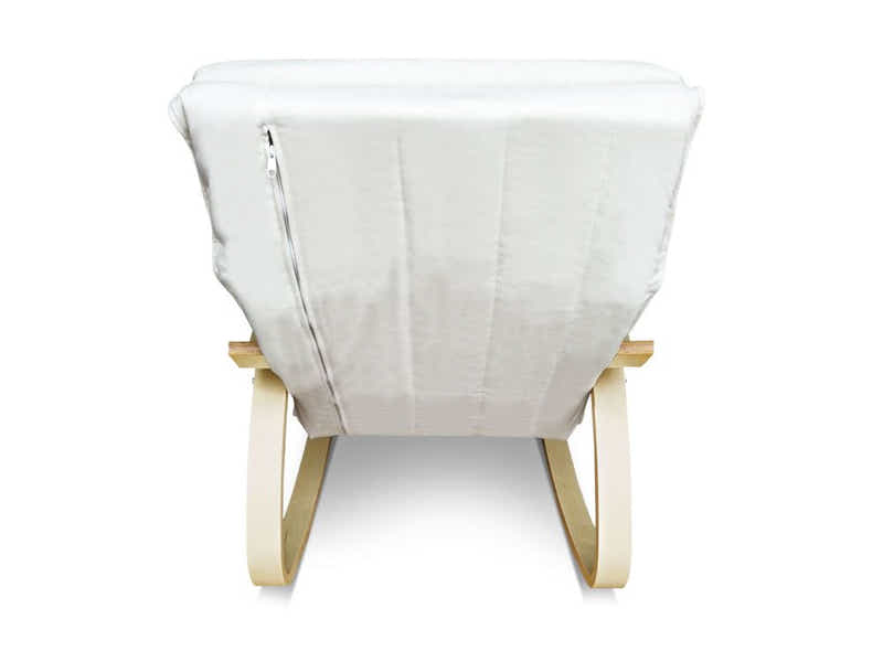 Bentwood Rocking Armchair with Footrest - Beige