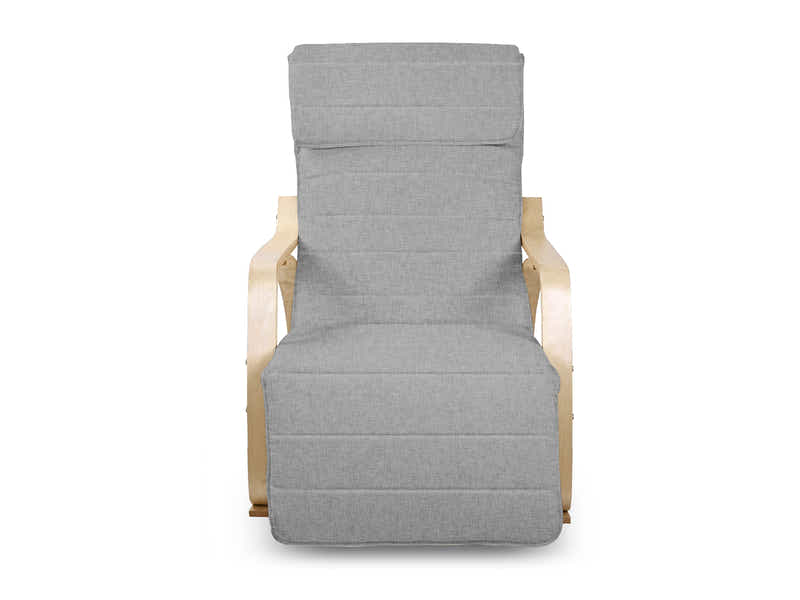 Bentwood Rocking Armchair with Footrest - Grey