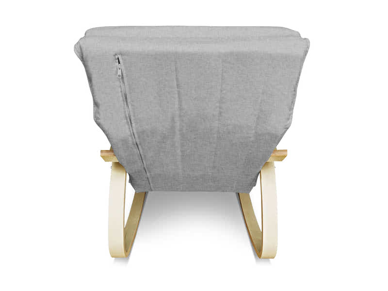Bentwood Rocking Armchair with Footrest - Grey