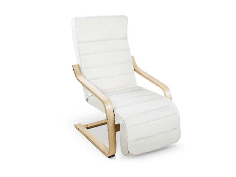 Bentwood Armchair with Footrest - Beige