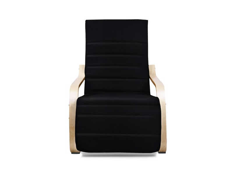 Bentwood Armchair with Footrest - Black