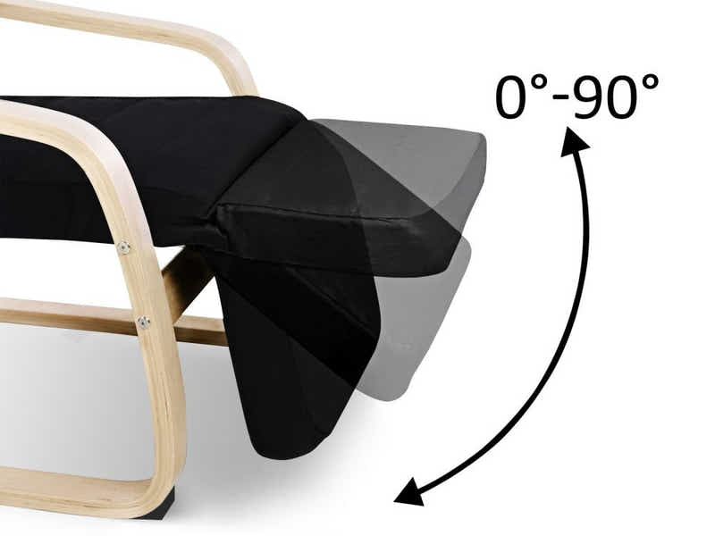 Bentwood Armchair with Footrest - Black