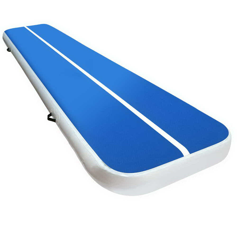 DS NA 4m x 1m Inflatable Air Track Mat 20cm Thick Gymnastic Blue And White