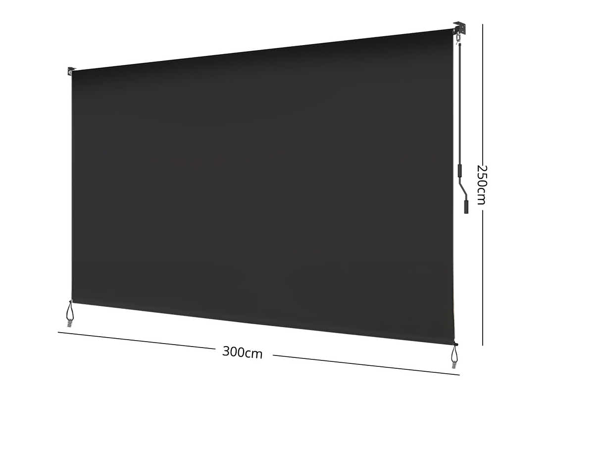 Roller Blind 300x250cm Black