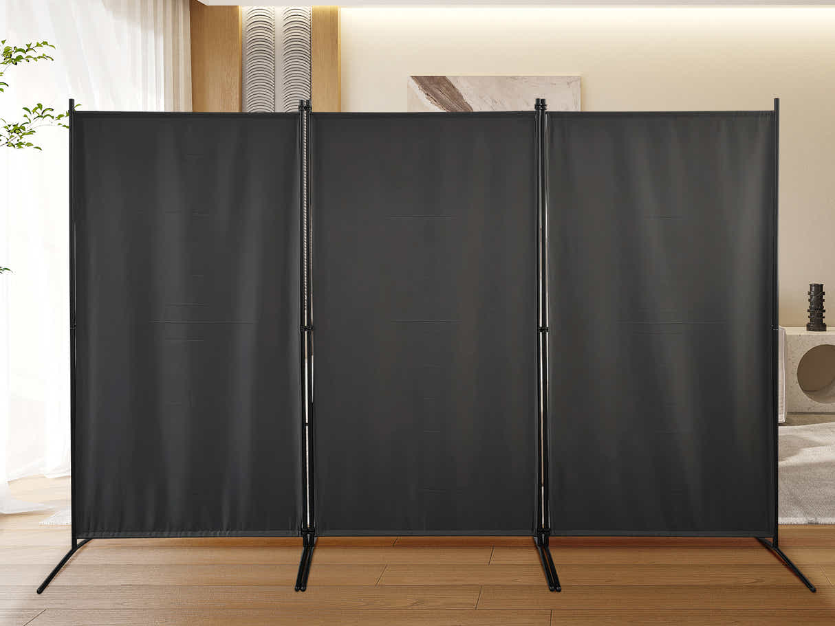 Fabric Room Divider 258x180cm Grey