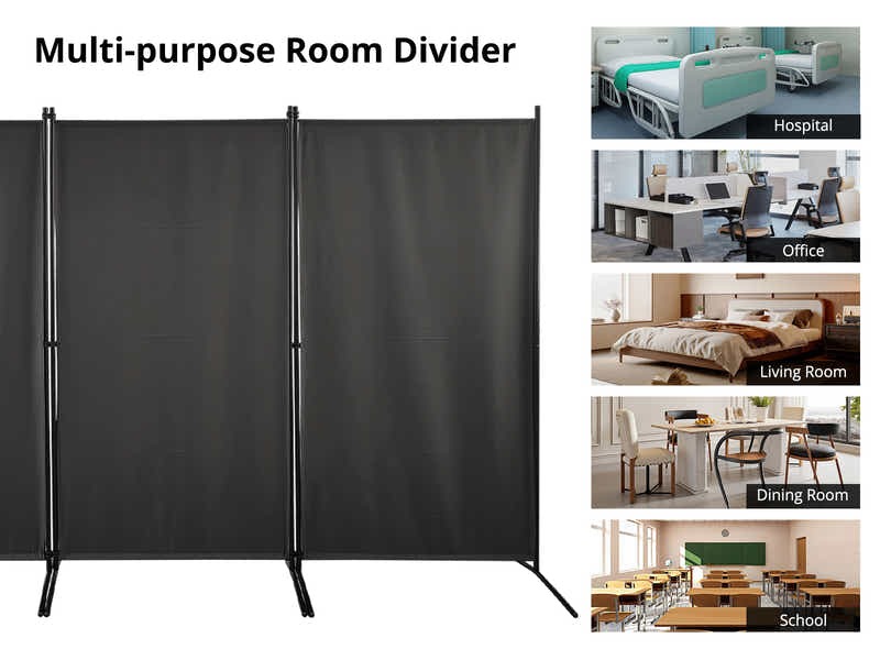 DS Fabric Room Divider 258x180cm Grey