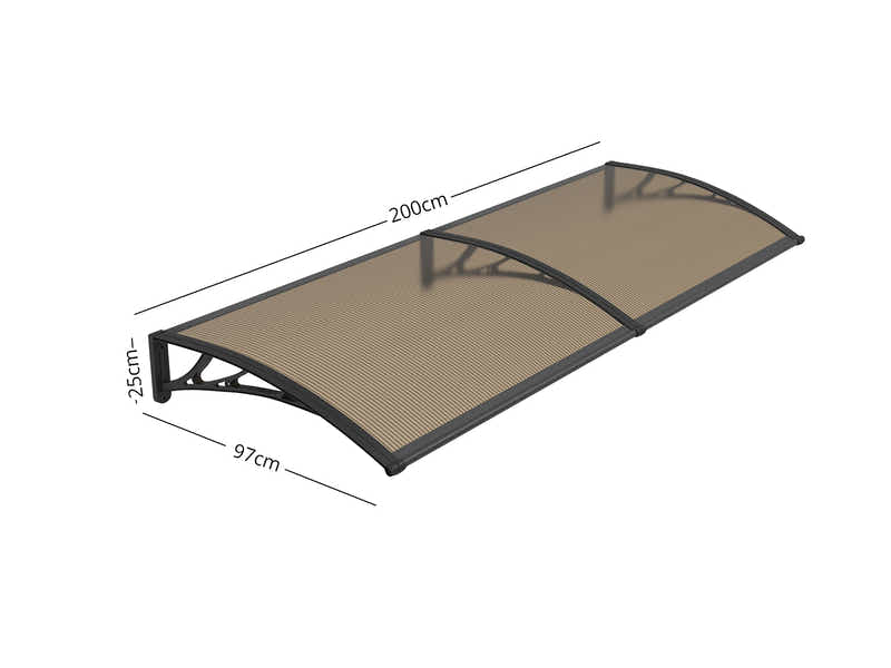 Brown Window Awning 100cm x 200cm