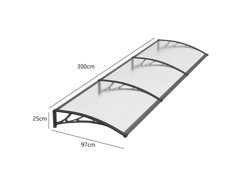Clear Window Awning 100cm x 300cm