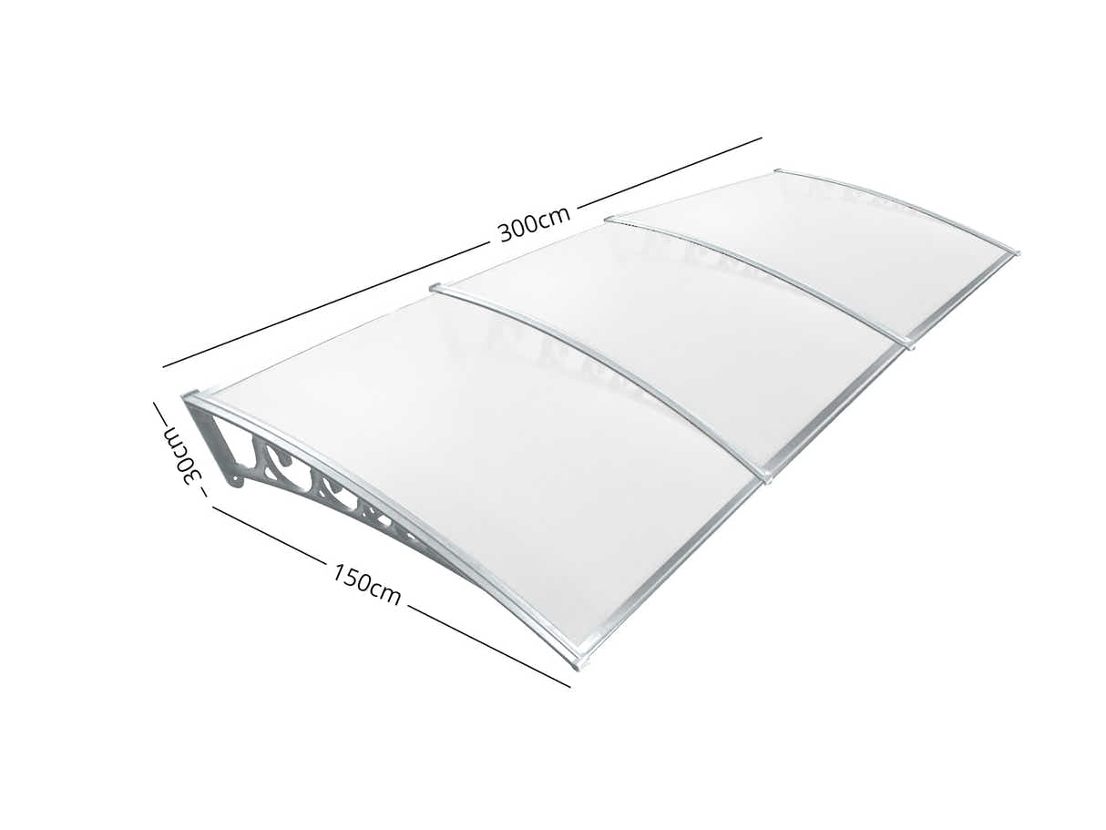 Grey Frame Window Awning 150cm x 300cm