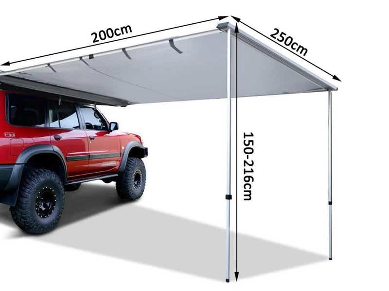 Retractable Car Awning 2.5m x 2m - Grey
