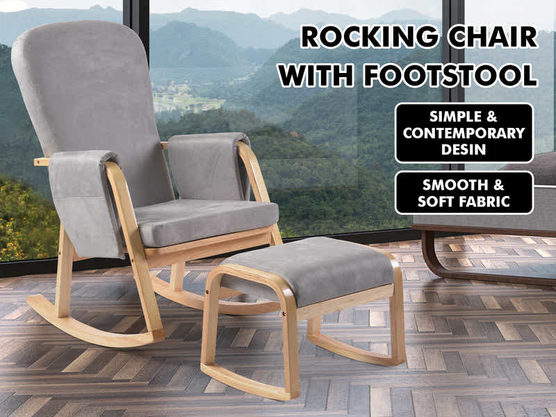 Rocking Accent Chair with Footstool