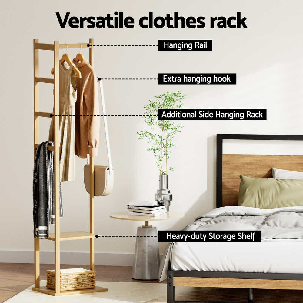 DS NA Artiss Clothes Rack Airer Coat Stand Bamboo