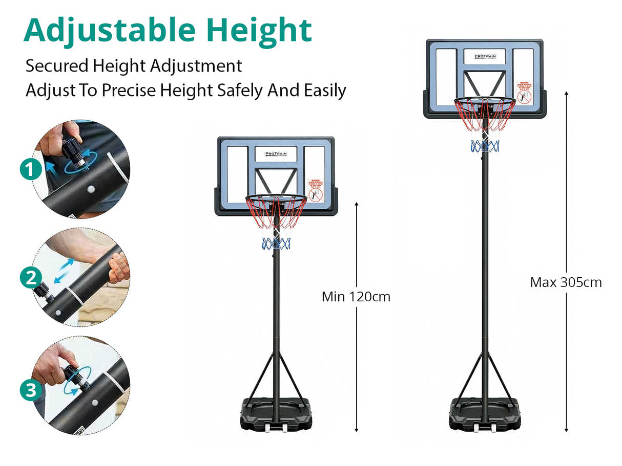 Adjustable Portable Basketball Stand Hoop S0321X
