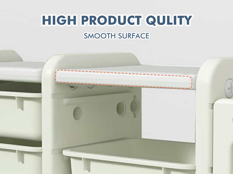 Car Shape Kids Toy Storage Shelf Set 2x2 White