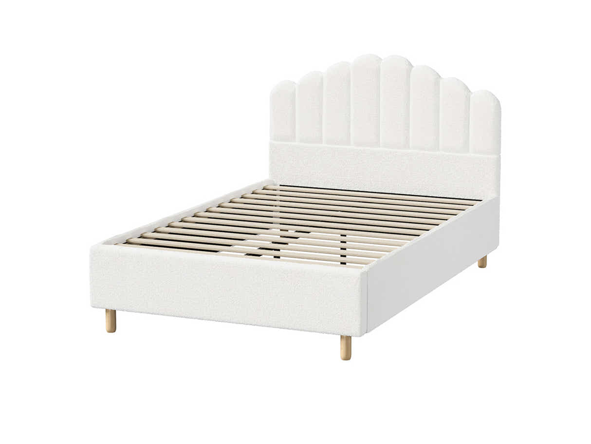 Shelley Boucle Bed Frame & Xclusive Pocket Spring Mattress X20 - Queen