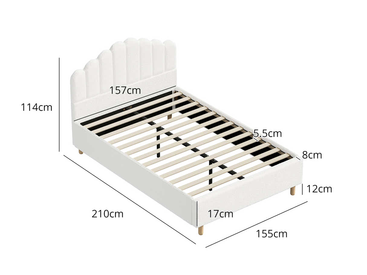 Shelley Boucle Bed Frame & Xclusive Pocket Spring Mattress X20 - Queen