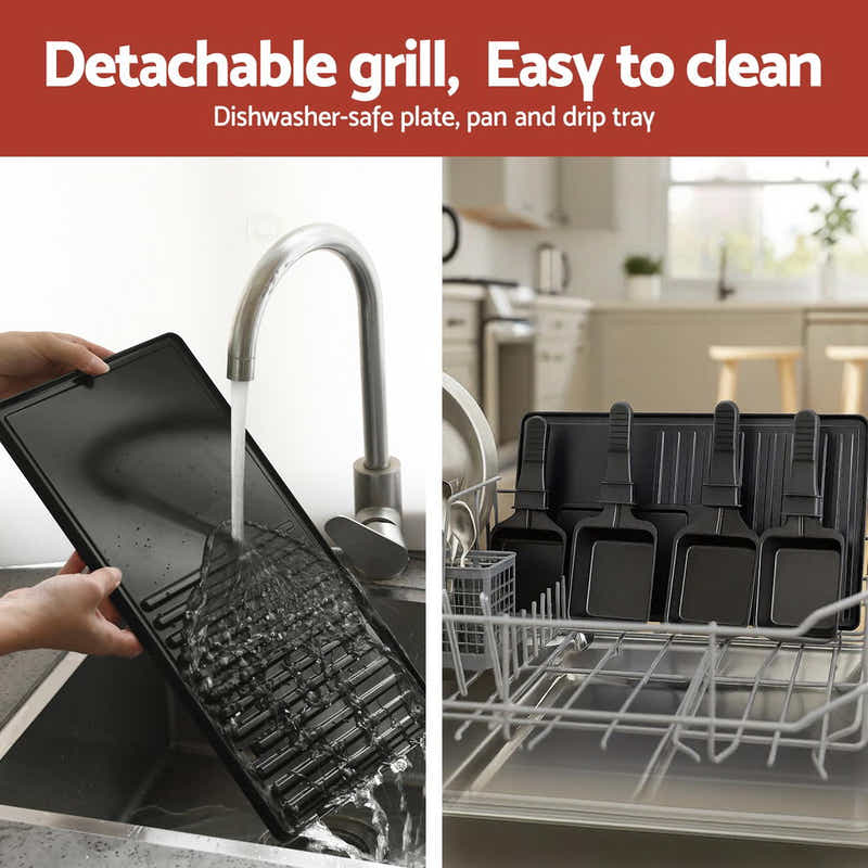 Grillz 1400W Electric BBQ Grill w/ 7 Cooking Pans