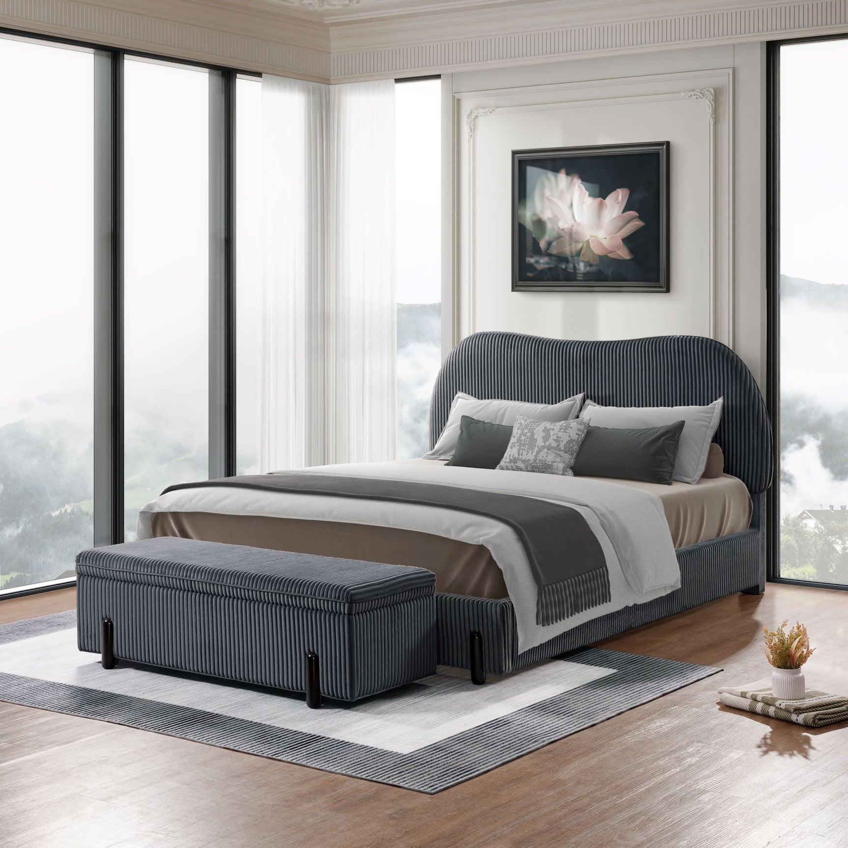 Arna Bed Frame Grey - Queen