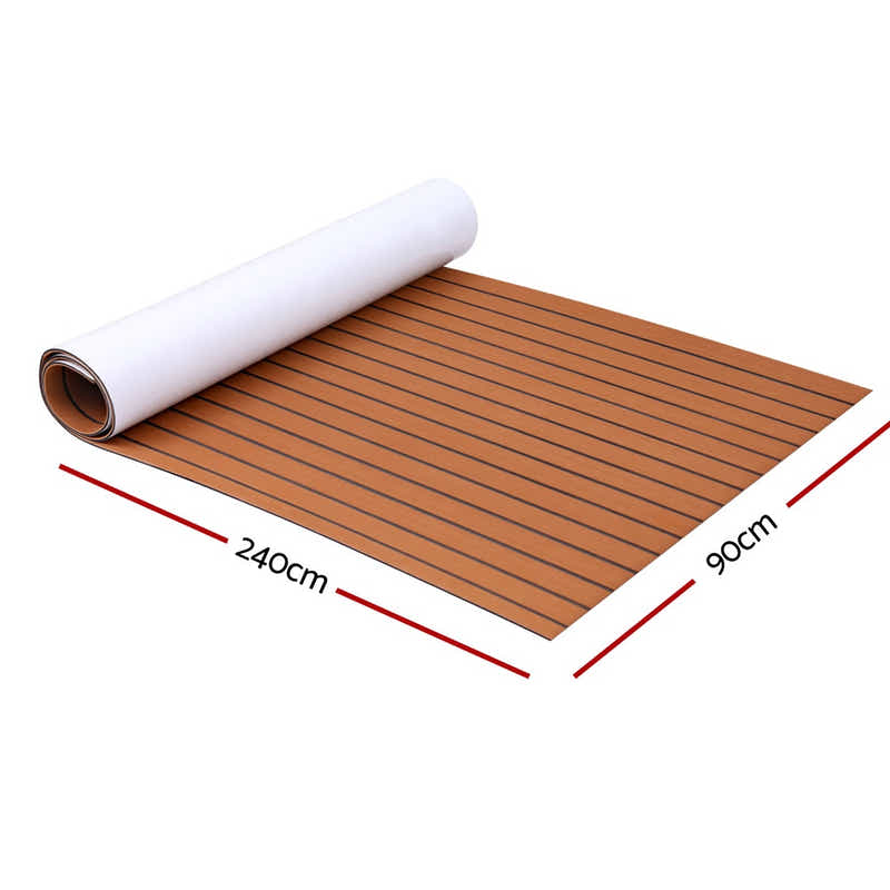 DS NA EVA Foam Boat Flooring Mat Decking Sheet 240x90x0.6cm Dark Brown