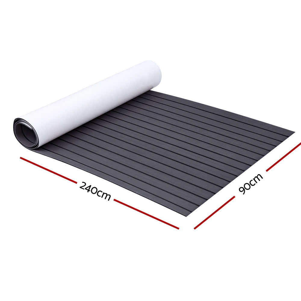 DS NA EVA Foam Boat Flooring Mat Decking Sheet 240x90x0.6cm Dark Grey Decor